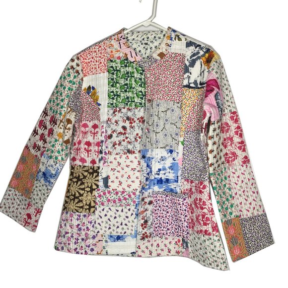 Reversible Quilted Jacket Long Sleeve patchwork